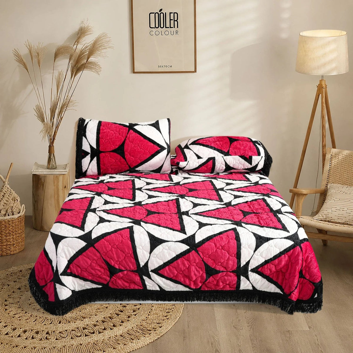 SPLENDOR Embossed 3 Pcs BEDSPREAD SET SP-704
