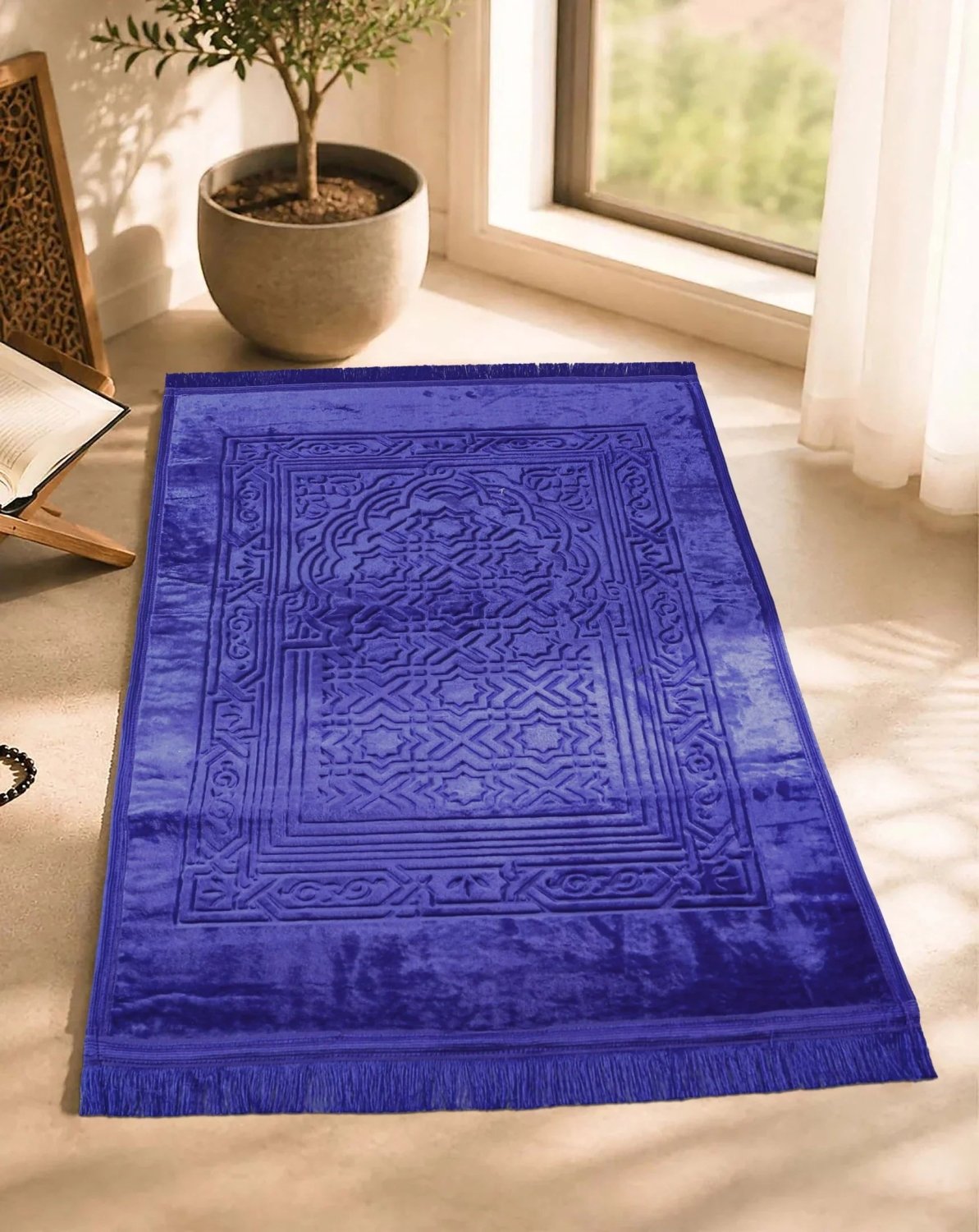 Qiblatain Prayer Mat Blue