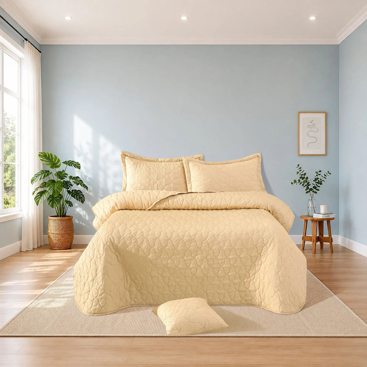 wrinkle Krinkle 5 PCS Bedspread set - Skin