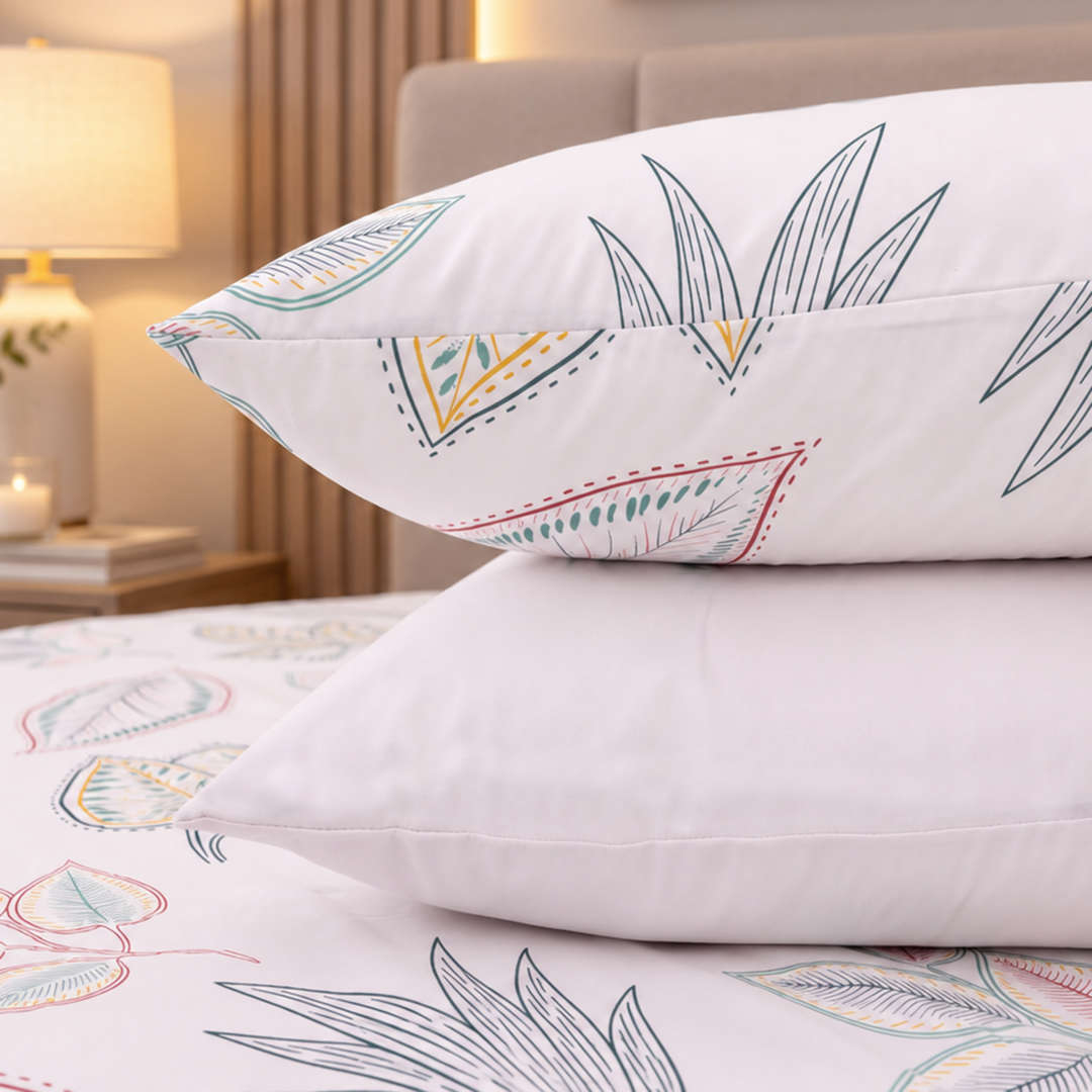 Feather Gold 5 Pcs Printed Fitted Sheet Set FG-101