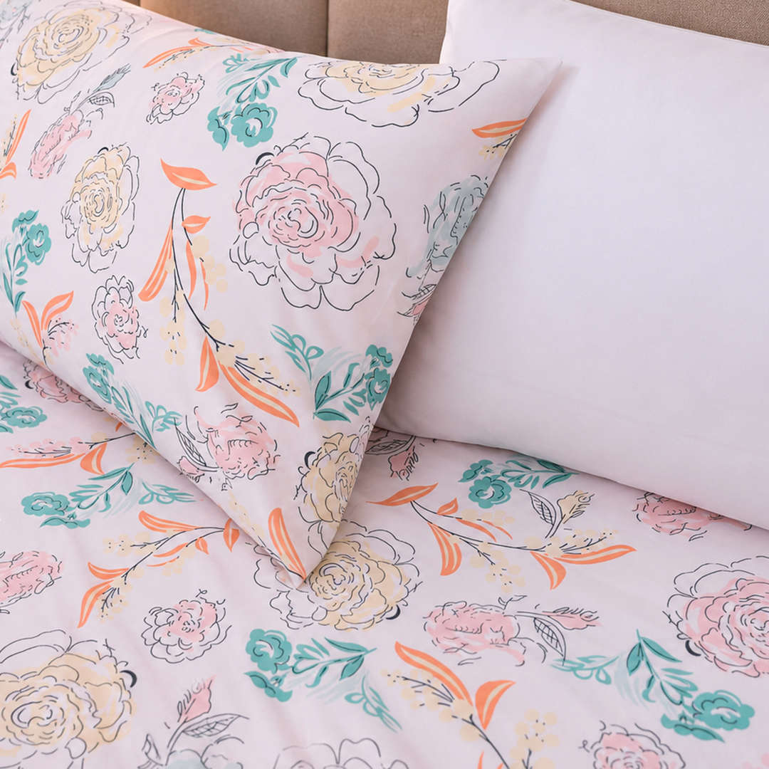 Feather Gold 5 Pcs Printed Fitted Sheet Set FG-107