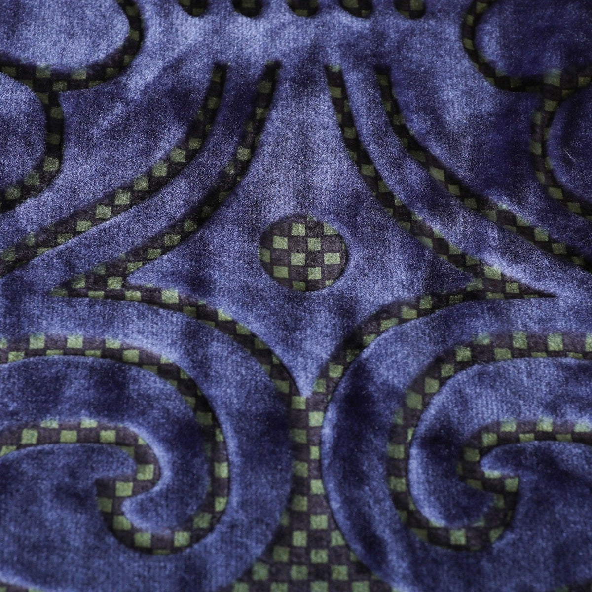 Zardozi 2-Ply Color Embossed Single Blanket – Blue