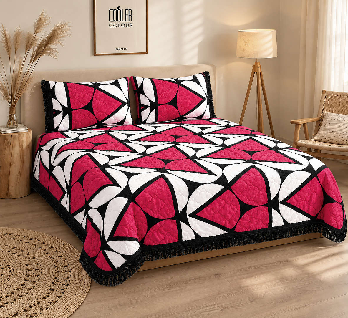 SPLENDOR Embossed 3 Pcs BEDSPREAD SET SP-704