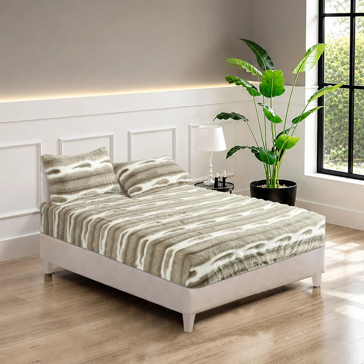 Soft Skin 3 Pcs Fitted Sheet Set Ash Beige