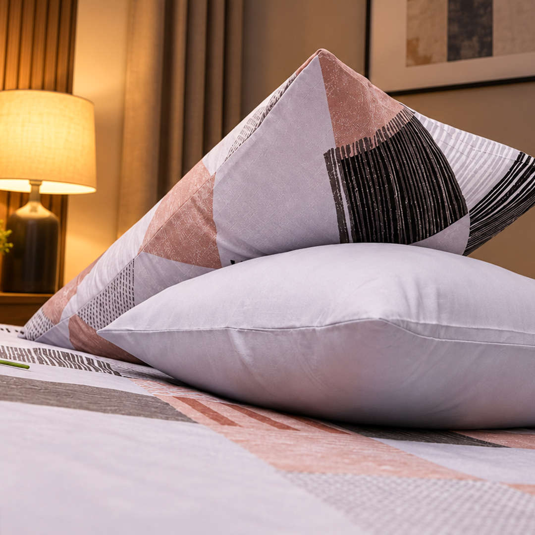 Feather Gold 5 Pcs Printed Fitted Sheet Set FG-108