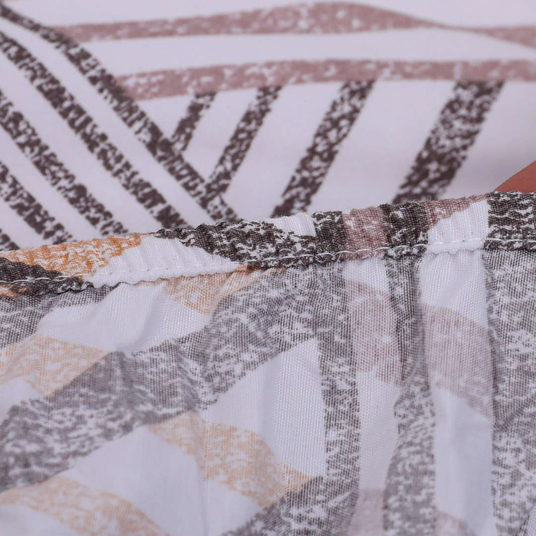 Feather Gold 5 Pcs Printed Fitted Sheet Set FG-106