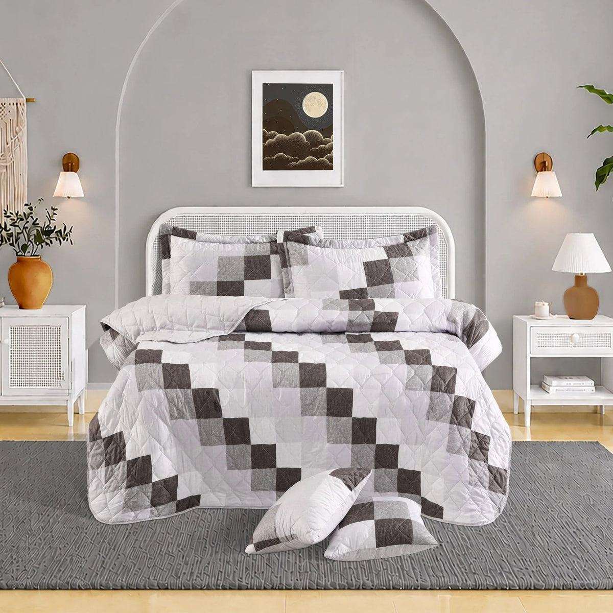 Tonight 6 Pcs Bedspread Set Geometric Blocks