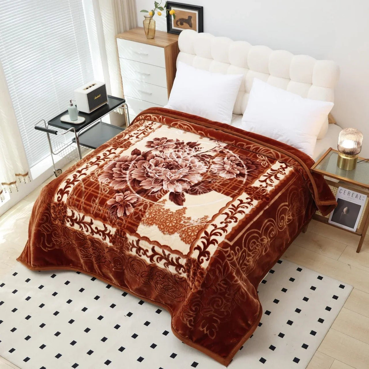 KOREAN BEAR EMBOSSED Blanket King size
