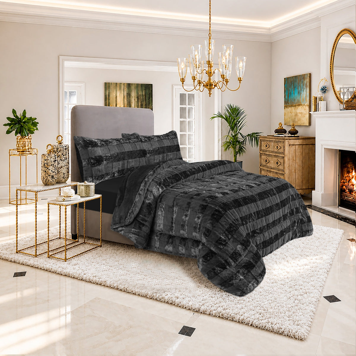 Glossy Glossy 4Pcs Comforter Set