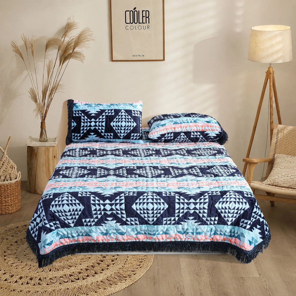 SPLENDOR Embossed 3 Pcs BEDSPREAD SET SP-705