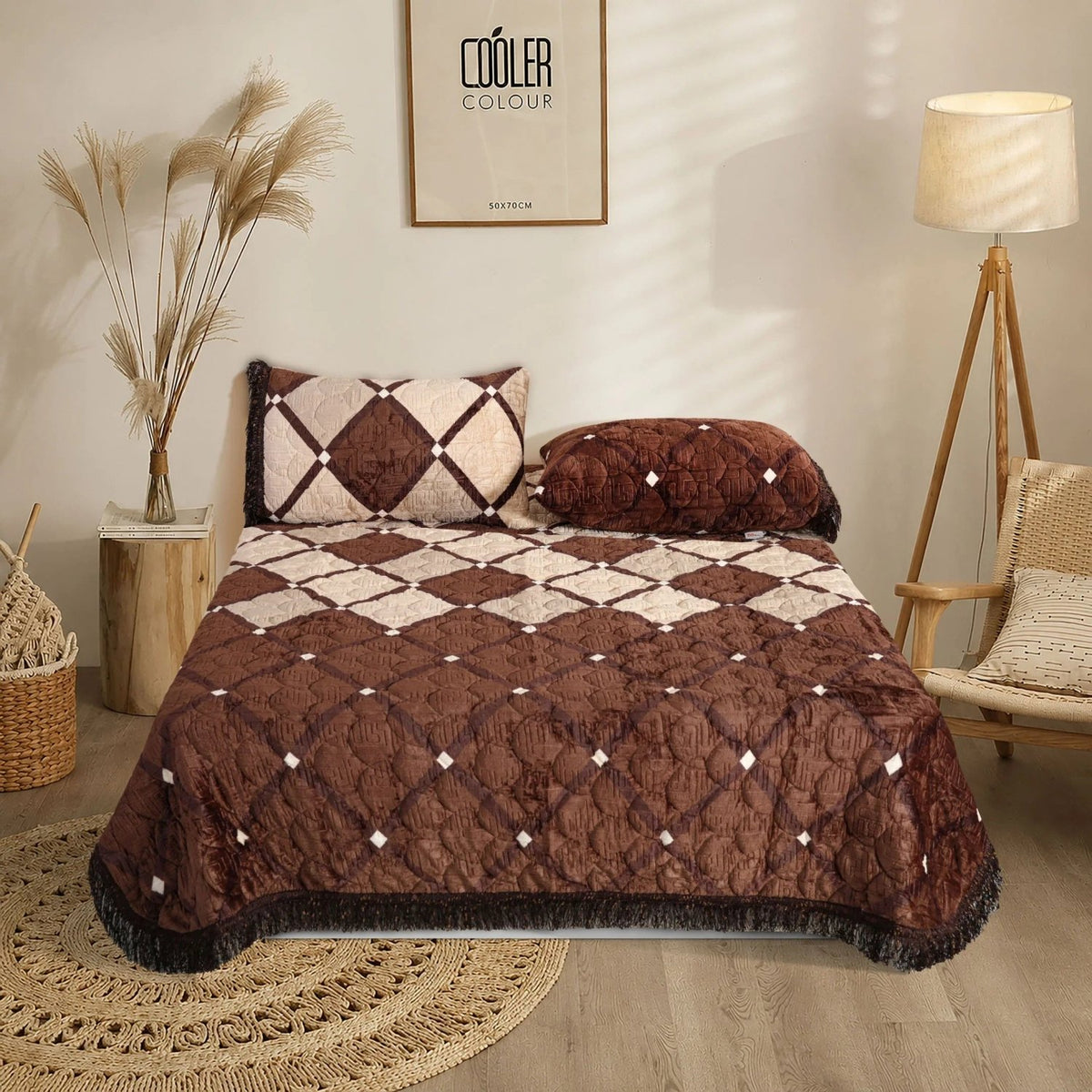 SPLENDOR Embossed 3 Pcs BEDSPREAD SET SP-701