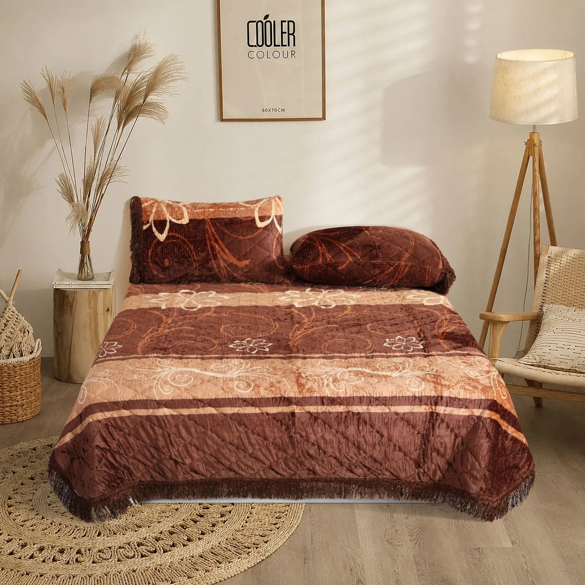 SPLENDOR Embossed 3 Pcs BEDSPREAD SET SP-702