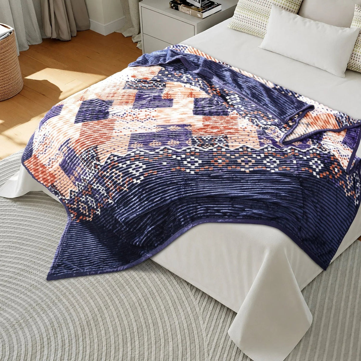 Blueberry Flannel Summer Light Blanket King size BF-208
