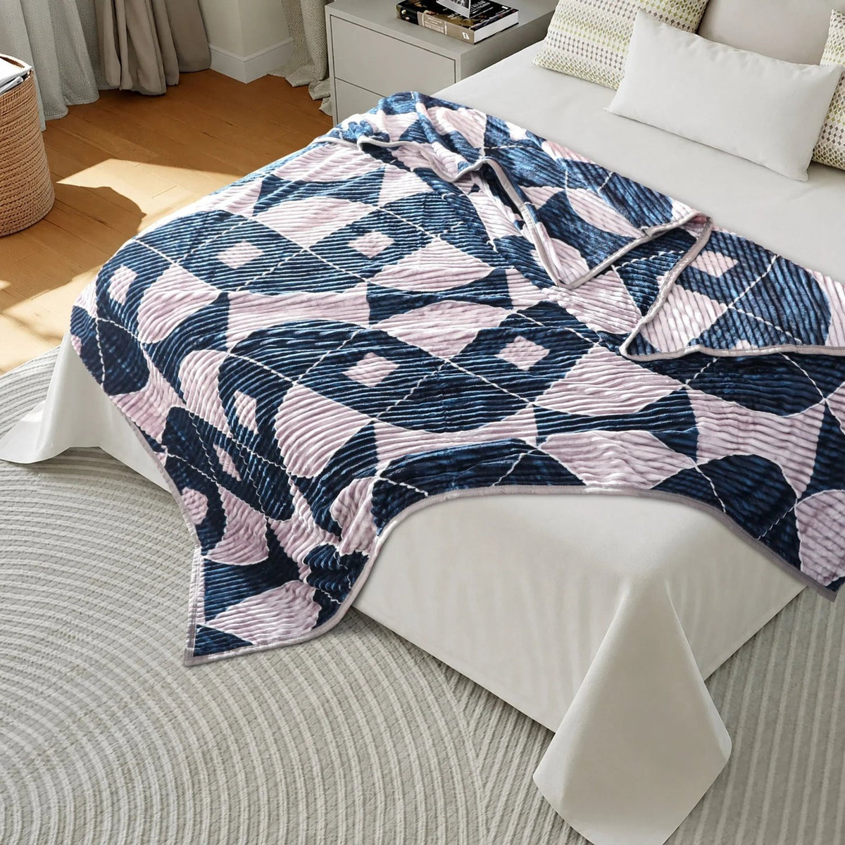 Blueberry Flannel Summer Light Blanket King size BF-209