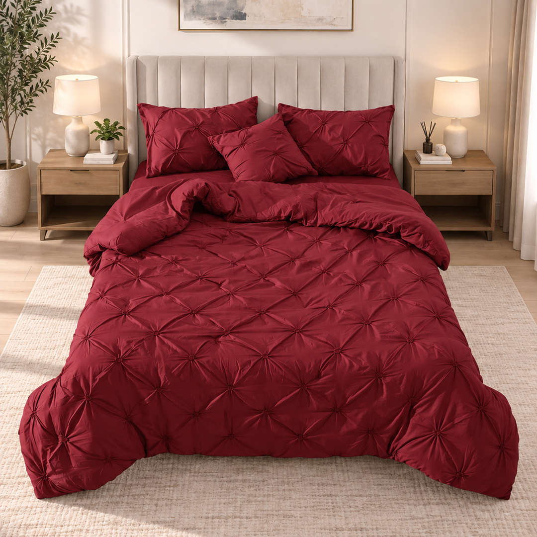 5 Pcs Pintuck Comforter set