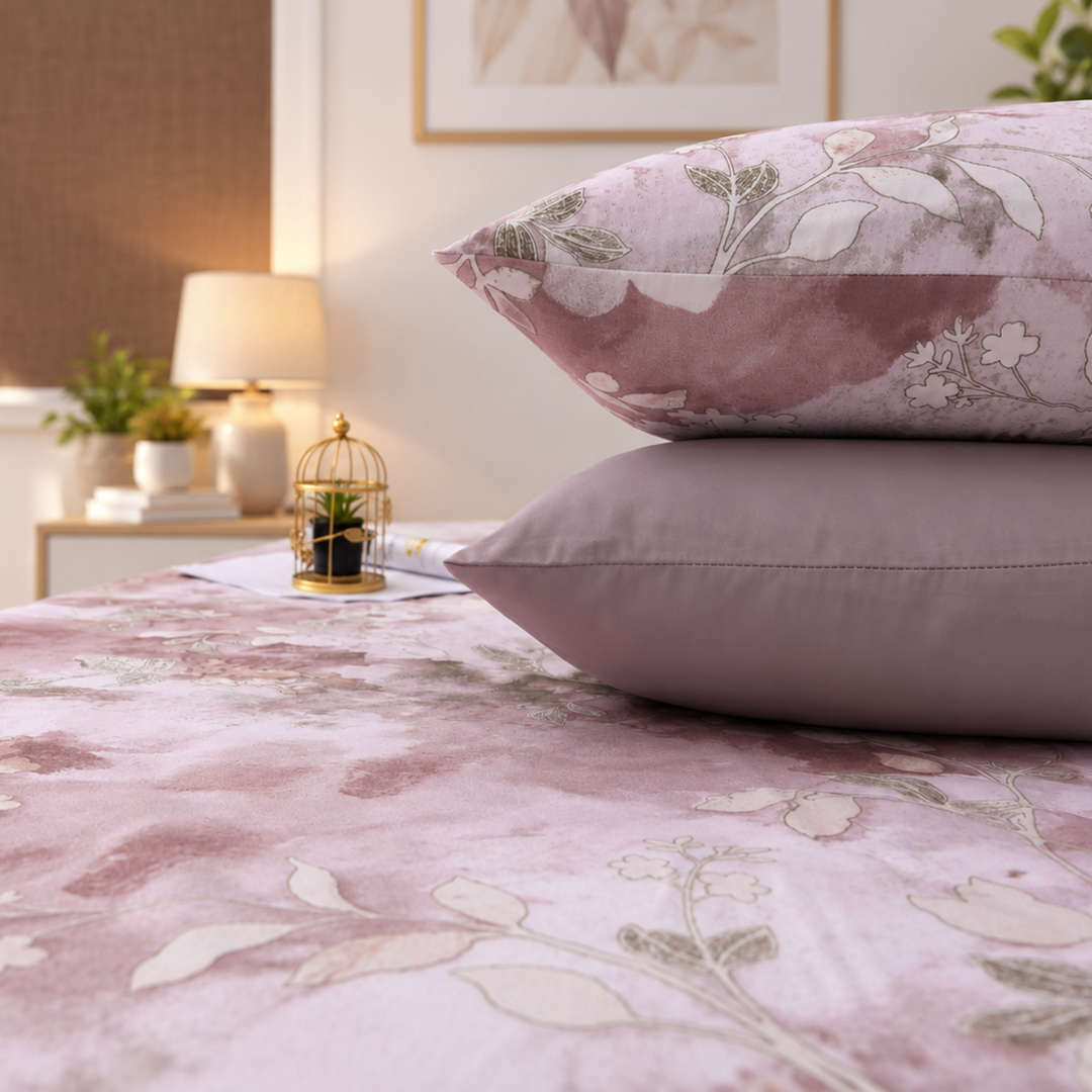 Feather Gold 5 Pcs Printed Fitted Sheet Set FG-112