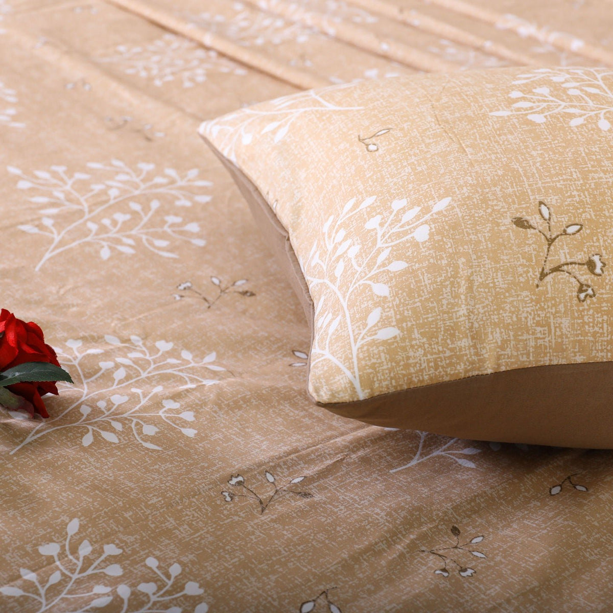 3 PCS Feather Bedsheet Set Peach Blossom
