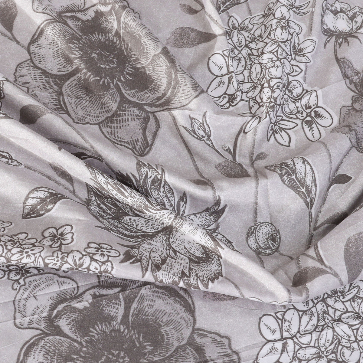 3 PCS Feather Bedsheet Set Silver Garden