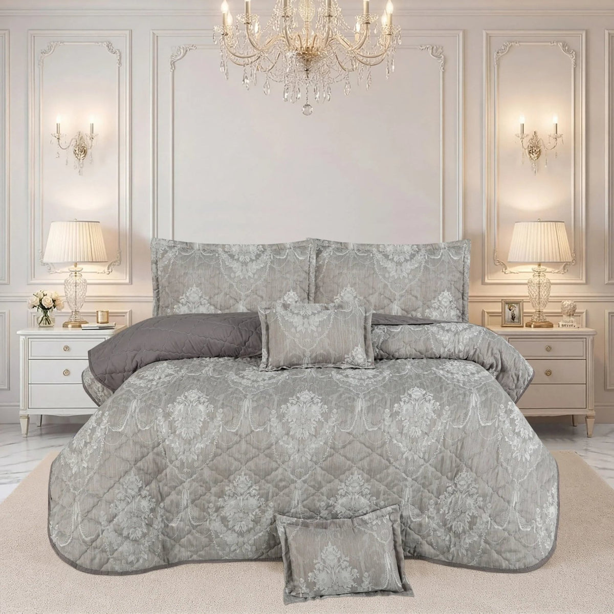 Spring collection – 5 Pcs Bedspread Set - L-Grey 01