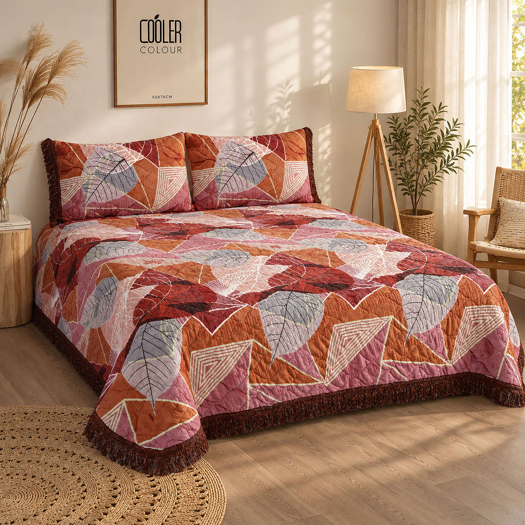 SPLENDOR Embossed 3 Pcs BEDSPREAD SET SP-706