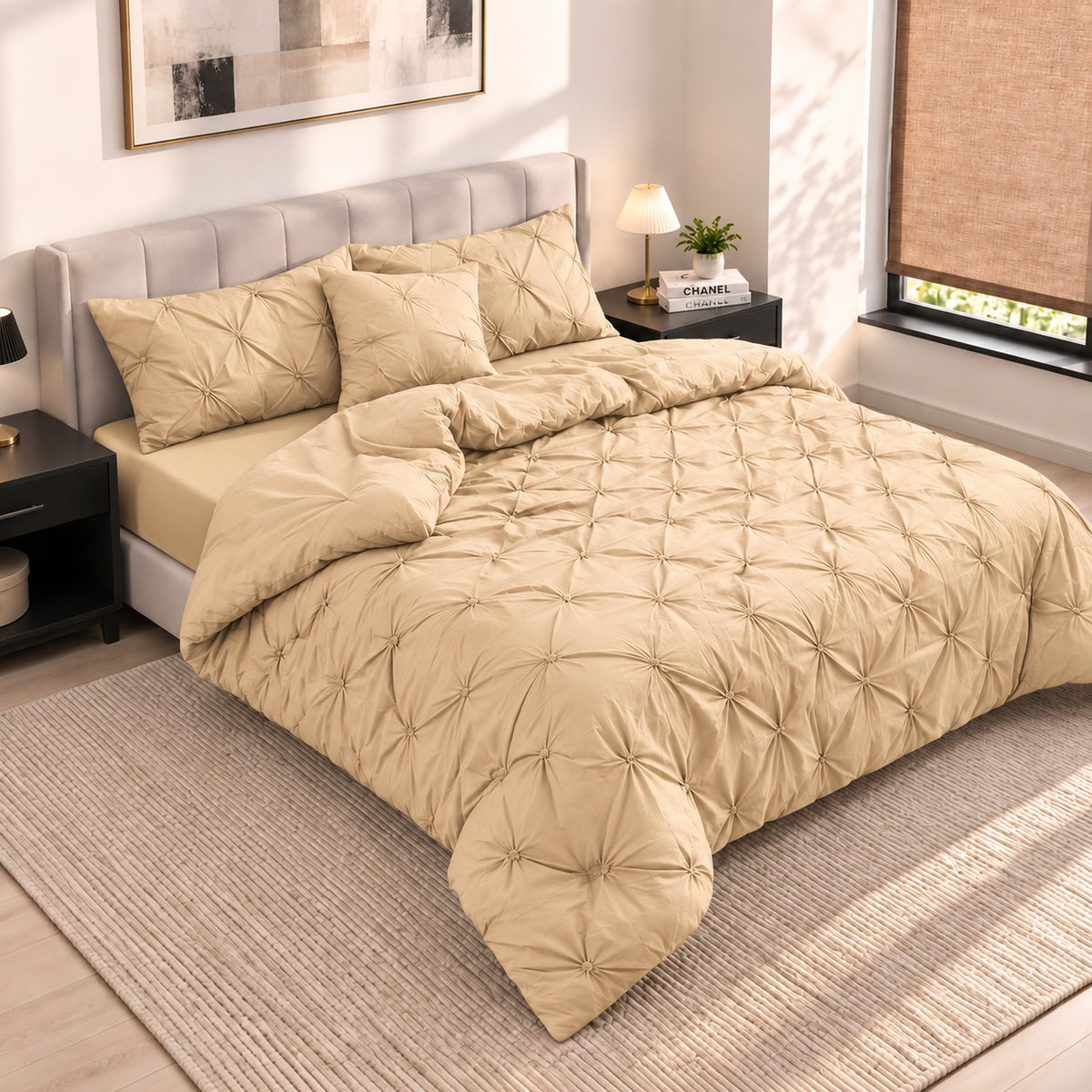 5 Pcs Pintuck Comforter set
