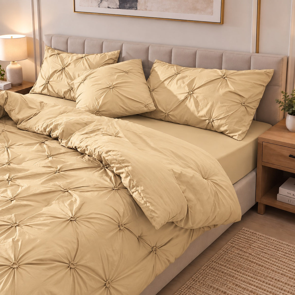 5 Pcs Pintuck Comforter set