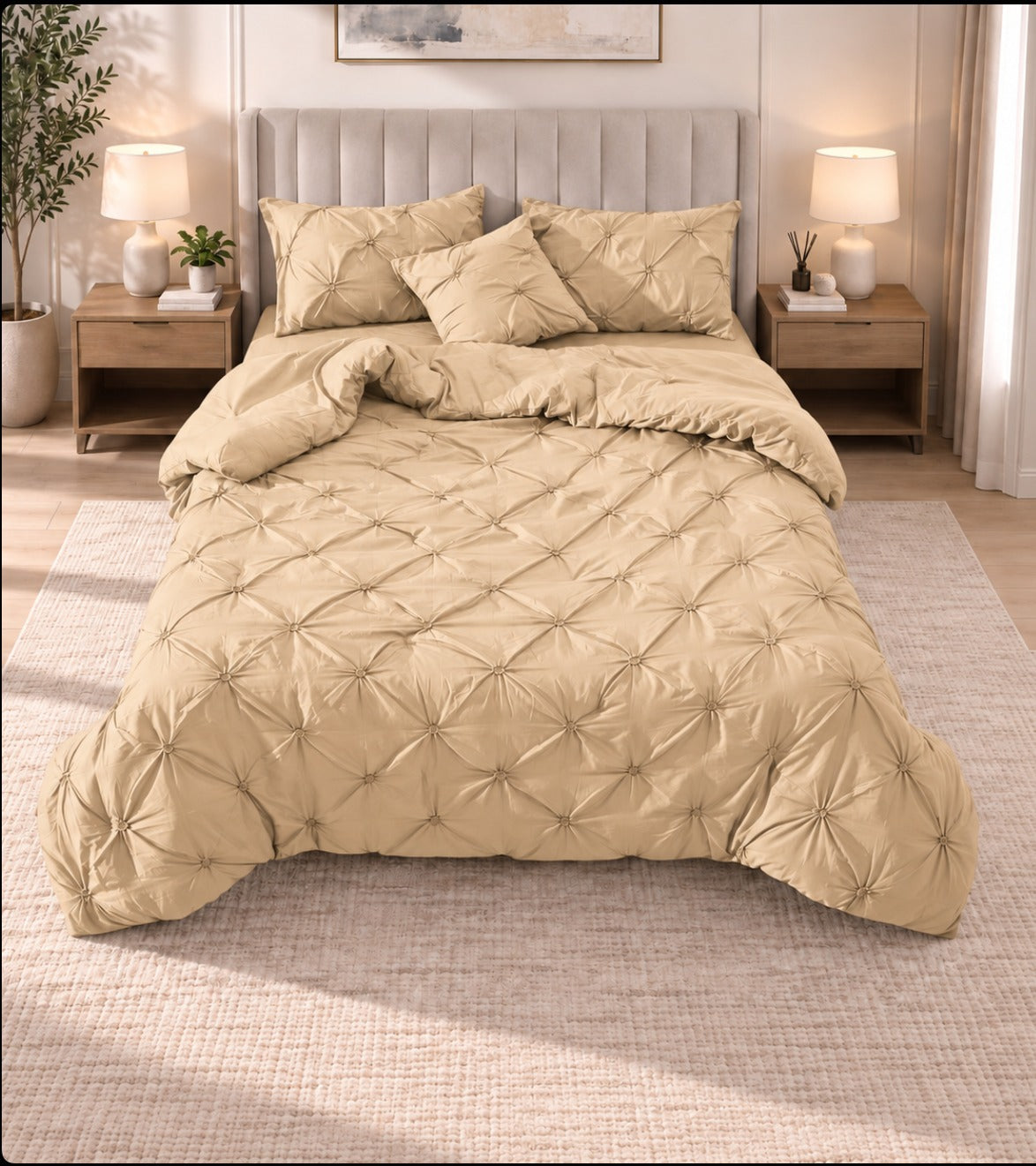5 Pcs Pintuck Comforter set