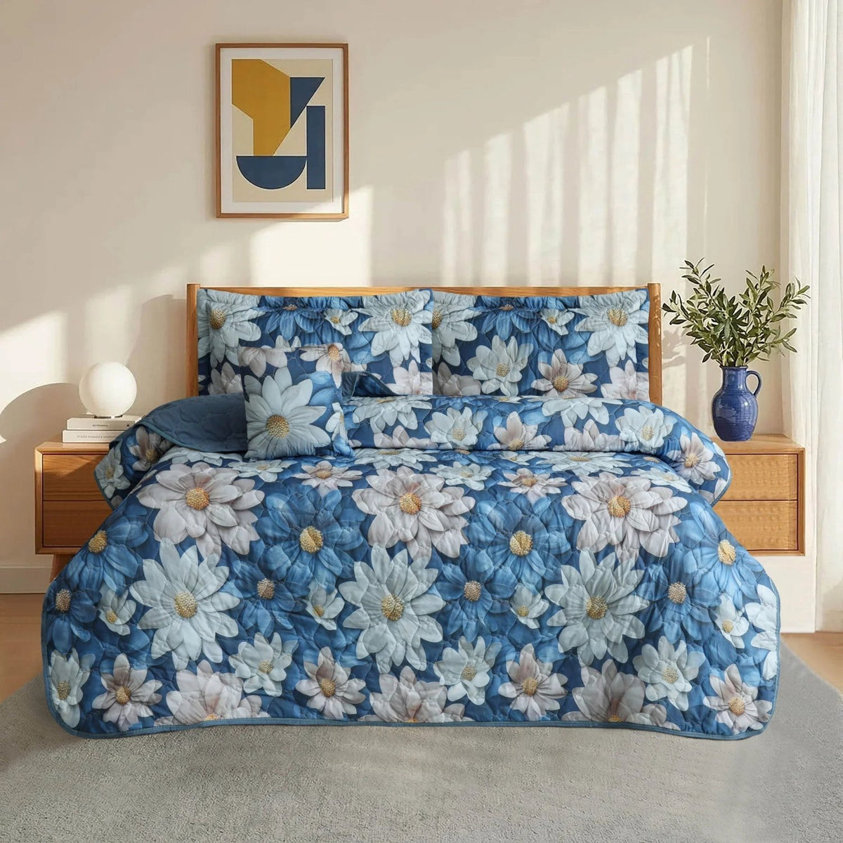Mellow - Blue Daisy Dream 5 PCS Bedspread