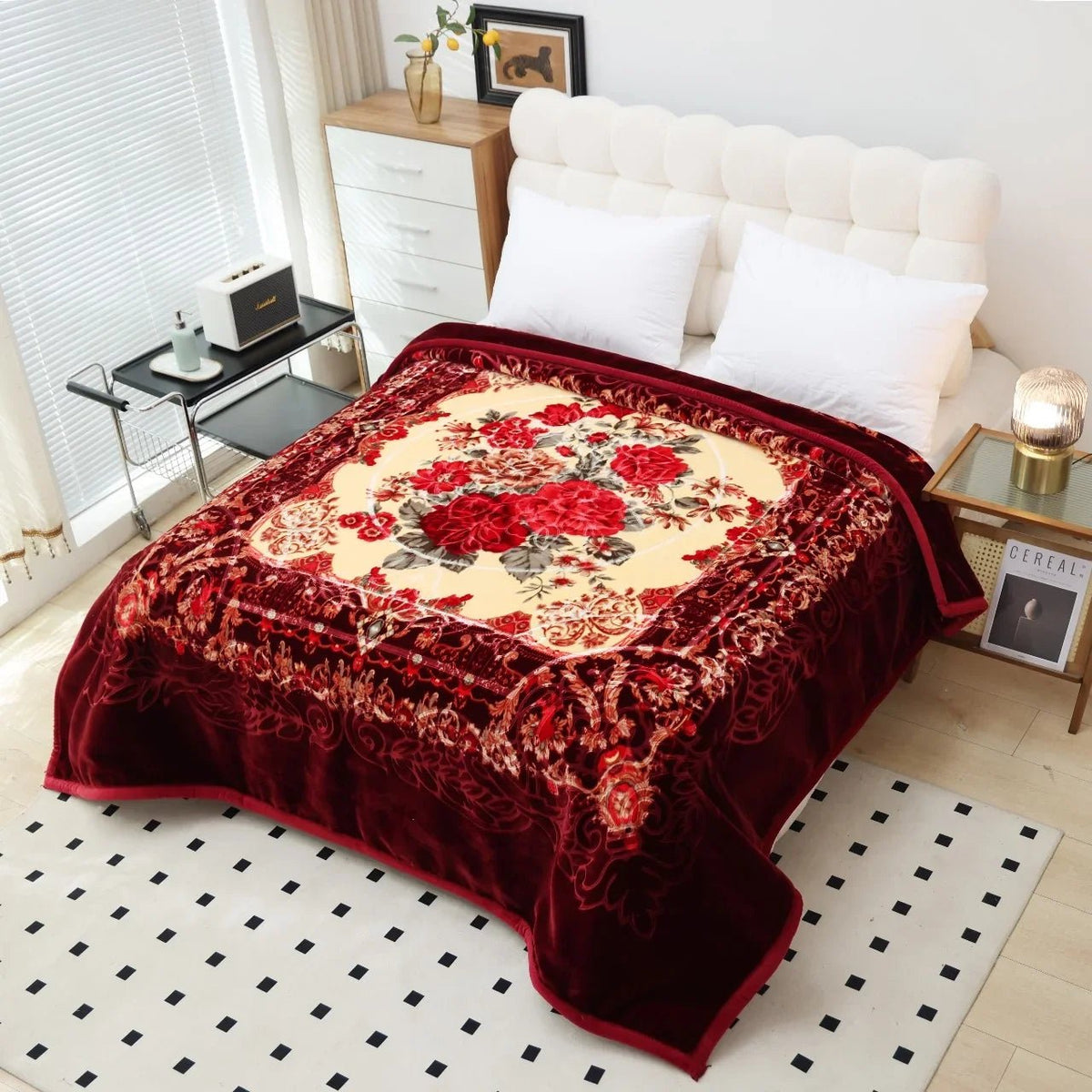 KOREAN BEAR EMBOSSED Blanket King size