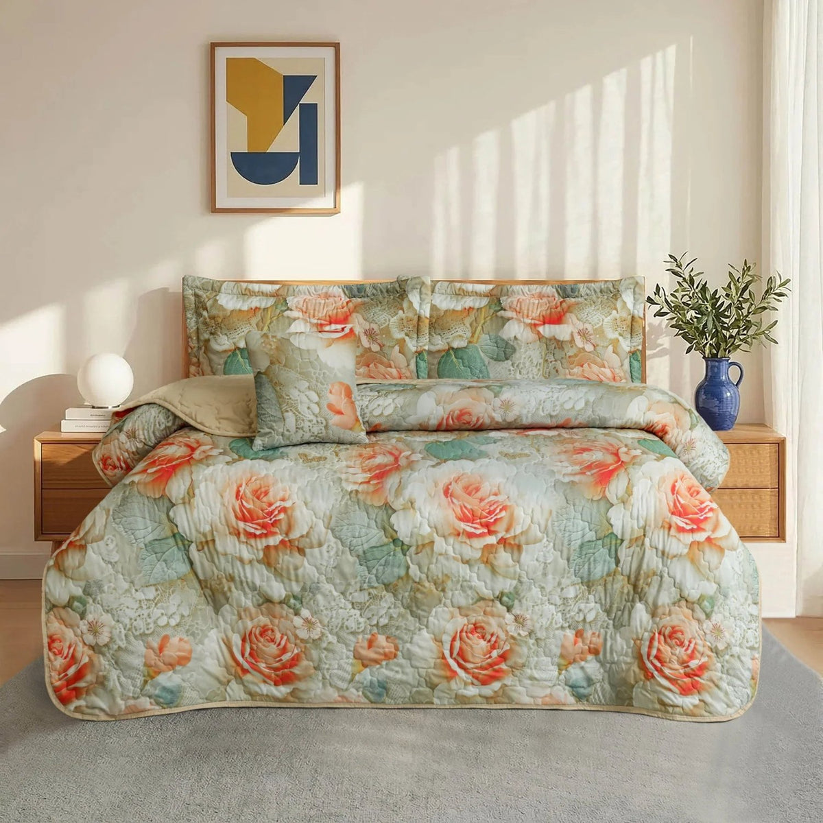 Mellow - Vintage Rose 5 PCS Bedspread