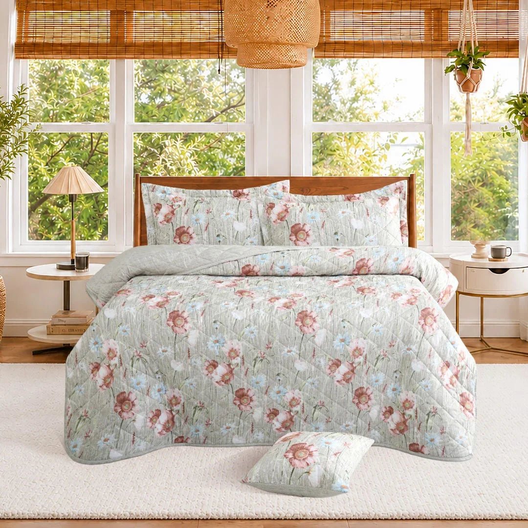 Feather Gold Collection 5 Pcs Bedspread Set - Bloom