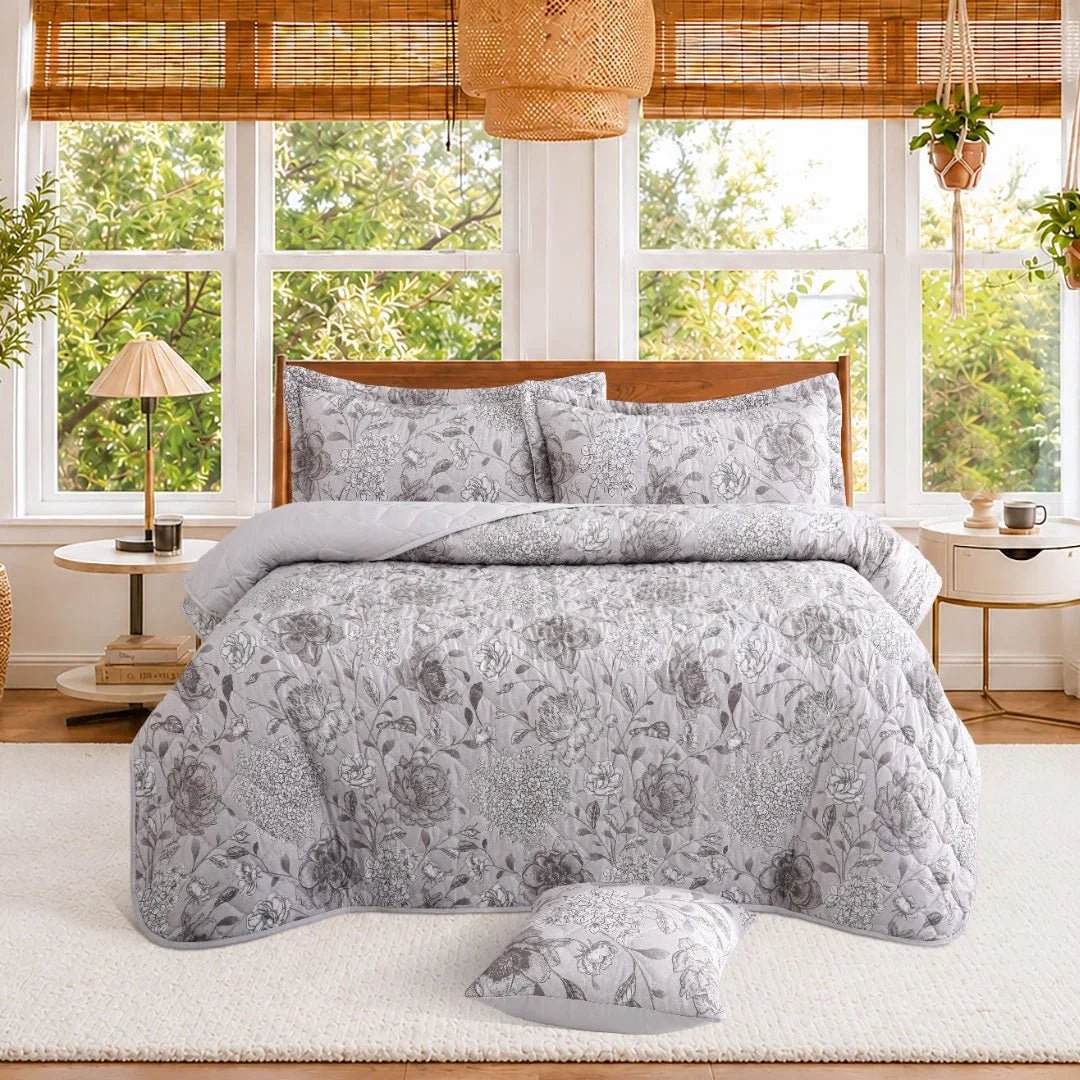 Feather Gold Collection 5 Pcs Bedspread Set - Vintage